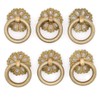 LXZ 6 PCs Vintage Antique Brass Ring Pulls with Hollowed-Out