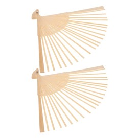 Homoyoyo Fan Bone Skeleton Accessories - 2Pcs Japanese Style Folding Fan Frame for DIY Crafts Elegant Beige Bamboo and Metal Design Perfect for Weddings Parties and Home Decor