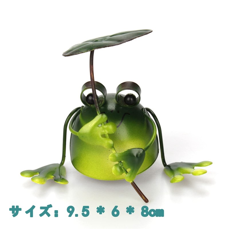 VIPITH Figurine, Interior Tabletop, Cute, Frog Ornament, Iron, Entryway, Veranda,