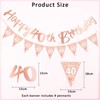 40th Birthday Decorations Banner Rose Gold Happy Banner for Girls