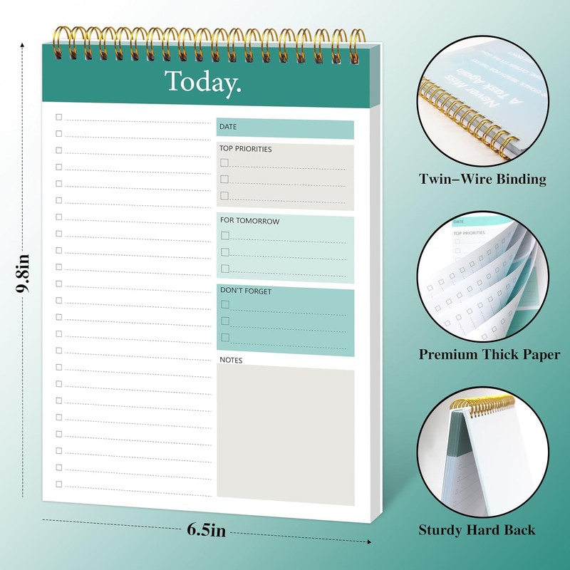GOLDPEI To Do List Notepad - Daily Planner Notepad Undated