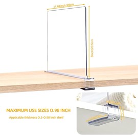 Uni HIMO Shelf Dividers，Vertical Purse Organizer for Closet，Thickened and Sturdy Shelf Organizer for Sweater, Shirts, Handbags,8" Tall x 11" (6 Pcs)