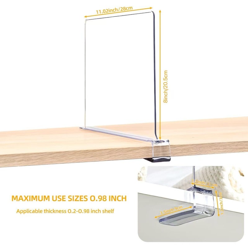 Uni HIMO Shelf Dividers，Vertical Purse Organizer for Closet，Thickened and Sturdy