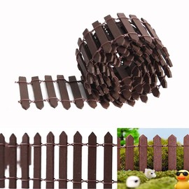 Miniature Dollhouse Fairy Garden Fence Decorative Picket Fence for DIY Diorama Crafts Project,35.4 Inches Long x 2 Pack (2 Pack of Brown)