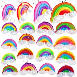 HOZKEAP 100 Packs Bulk Rainbow Push Fidget Bubble Mini Pop for Adult Kids,Birthday Party Favors Supplies Classroom Students Bubble Prize