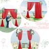 FANPROMS Red Sheer Backdrop Curtains 5x10ft 2 Panels Chiffon Fabric