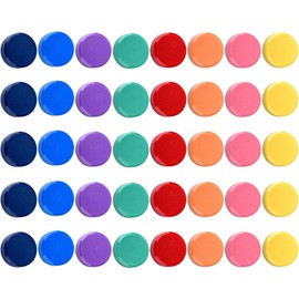 Keukenket Pack of 40 Magnets Strong, 8 Colours Magnetic Whiteboard Magnets, Strong Hold Board Fridge Magnets Small Mini Magnets Colourful Round Magnets for Magnetic Board Whiteboard Pin Board