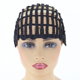 BTWTRY Black Braided Wig Caps for Making Crochet Wig Caps Cornrows Cap for Easier Sew In Caps for Black Women Making Wigs (1pc-Black)