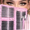Lash Clusters Kit, Natural 560 Pcs Cluster Eyelash Extensions Kit