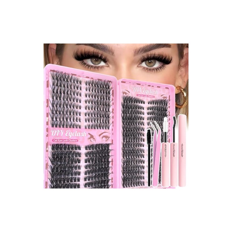 Lash Clusters Kit, Natural 560 Pcs Cluster Eyelash Extensions Kit