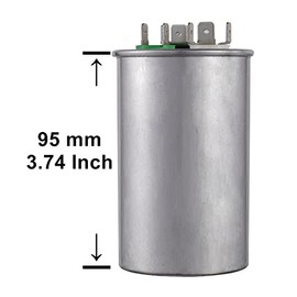 BOJACK Condensador de arranque circular CBB65 de 45 + 5 uF 45/5 MFD ±6% 370 V/440 V CA de doble carrera para funcionamiento de motor de CA o arranque 