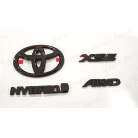 AUTO 4PCS REAR TAILGATE GLOSS BLACK EMBLEM OVERLAY 2021+TOYOTA SIENNA XSE AWD HYBRID