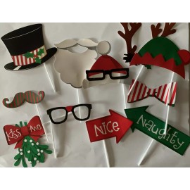 Pugs Gear 13pc Set Christmas Holiday Photo Booth Costume Work Card Party Props Santa Elf