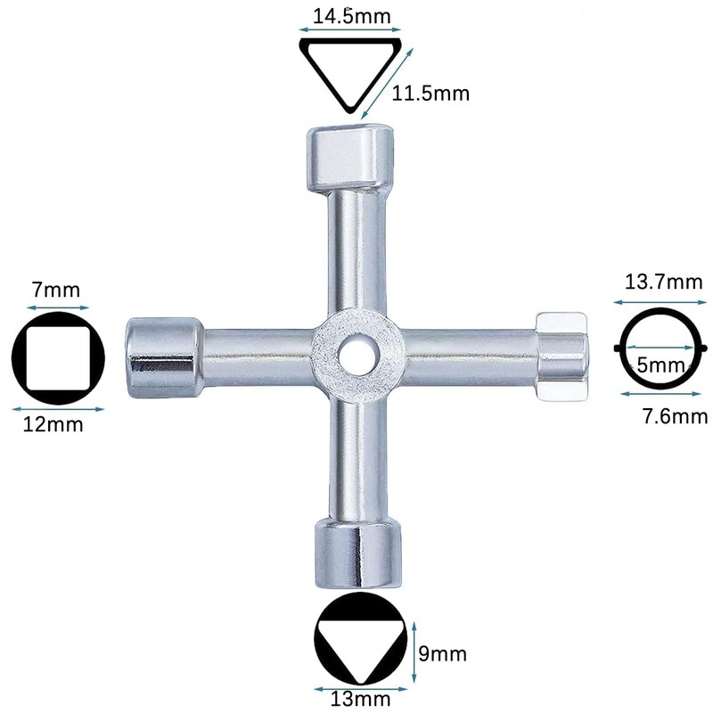 MZOYOURO 4 Way Multifunction Key Universal Control Cabinet Key for