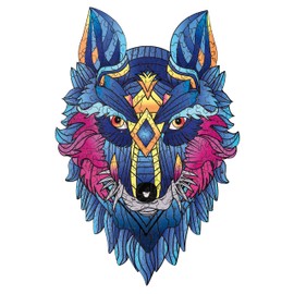 Philos 9020 Artifact Wooden Puzzle Wolf, 206 Pieces, in Wooden Box