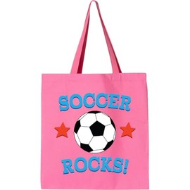 inktastic Soccer Rocks Coach Player Tote Bag Azalea 3345c