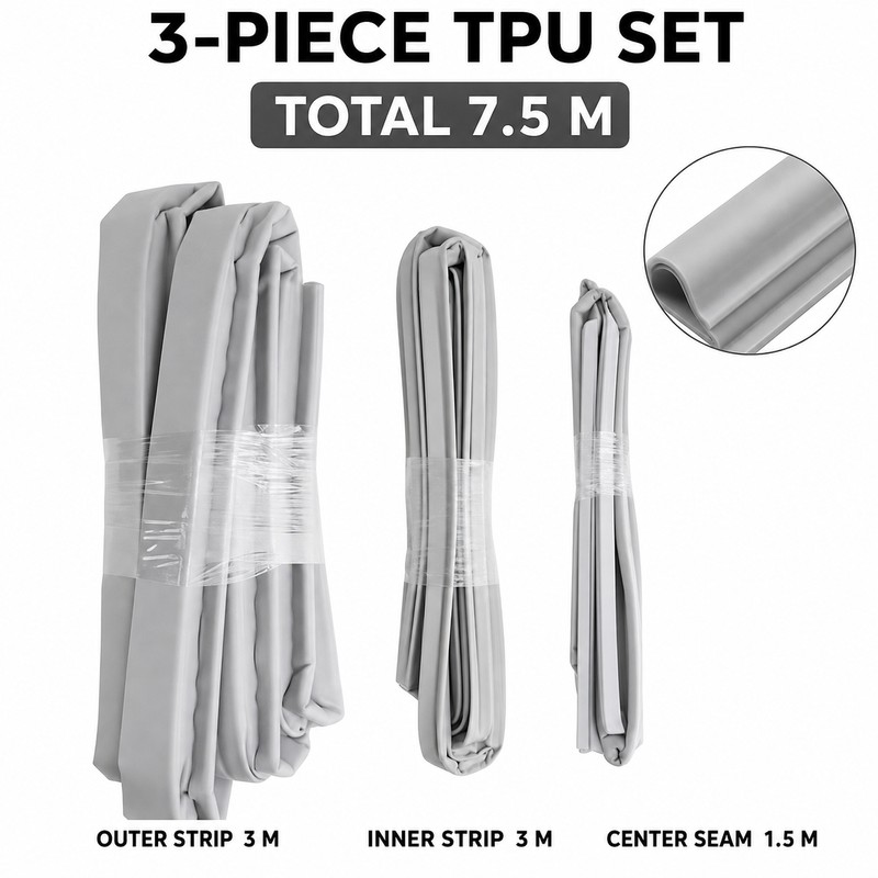 3-Piece TPU Sliding Window Seal Strip Set for Wind, Dust