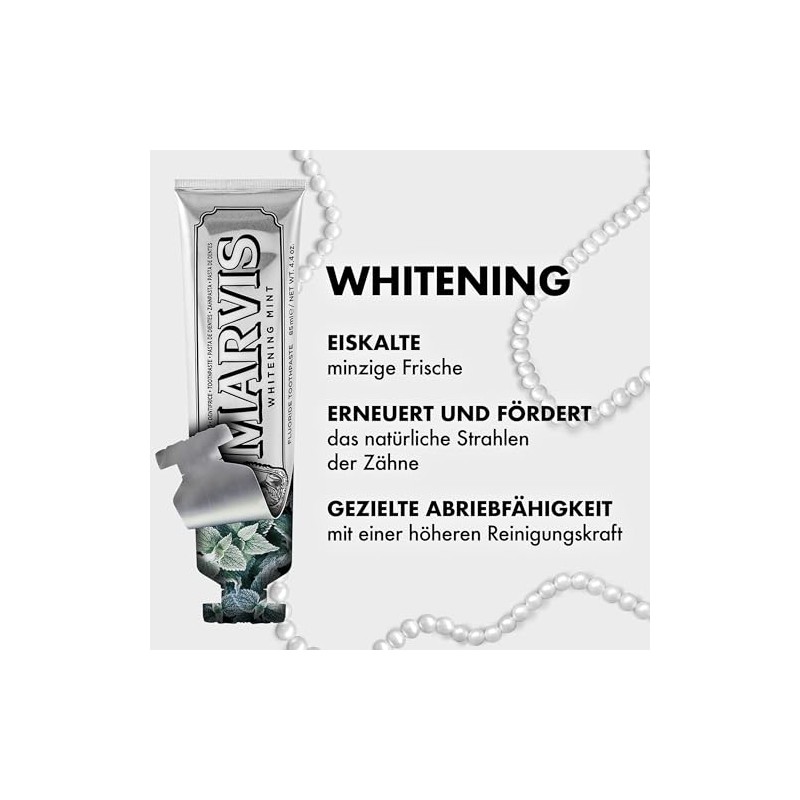 Marvis Whitening Mint Toothpaste 85ml Whitening Toothpaste Promotes Natural Teeth