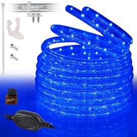 WYZworks 288LEDs, 25ft Blue LED Rope Light, Connectable Outdoor Permanent Waterproof Accent Exterior Lighting, PVC Case, ETL Certified, for Holiday, Backyard Patio, Home Garden, Decorative