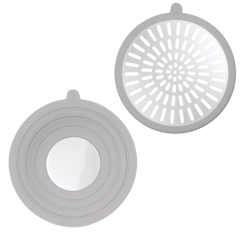 InterDesign Metro Ultra Shower Stall Drain Protector - Gray/Silver