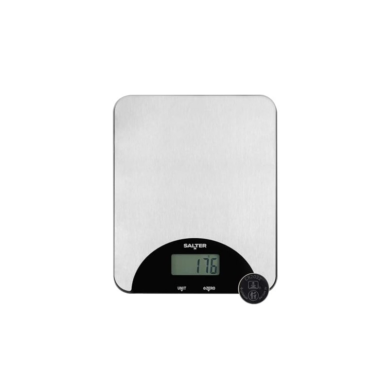 Salter Stainless Steel Electronic Scale – Kitchen Weighing Scale, LCD