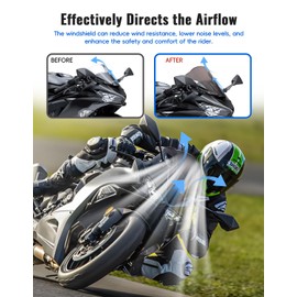 LUXEMOTO Windshield for Kawasaki Ninja ZX6R 2025, Motorcycle Windscreen Wind Shield Air Deflector for Kawasaki Ninja ZX-6R ZX6R ZX636 ABS 2024-2025 Accessories (Dark Tinted)