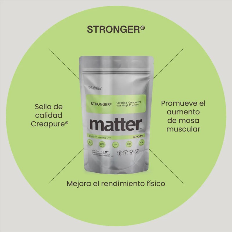 Matter Sports Stronger Creatina Con Magicenergy 40 Servs Sabor Sin