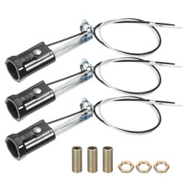 PATIKIL Candelabra Base Lamp Holder Light Socket, 3pcs UL Listed Keyless E12 Bulb Socket with 9.8" Wire Leads for E12 Incandescent LED Light Bulbs, 2.8" Tall