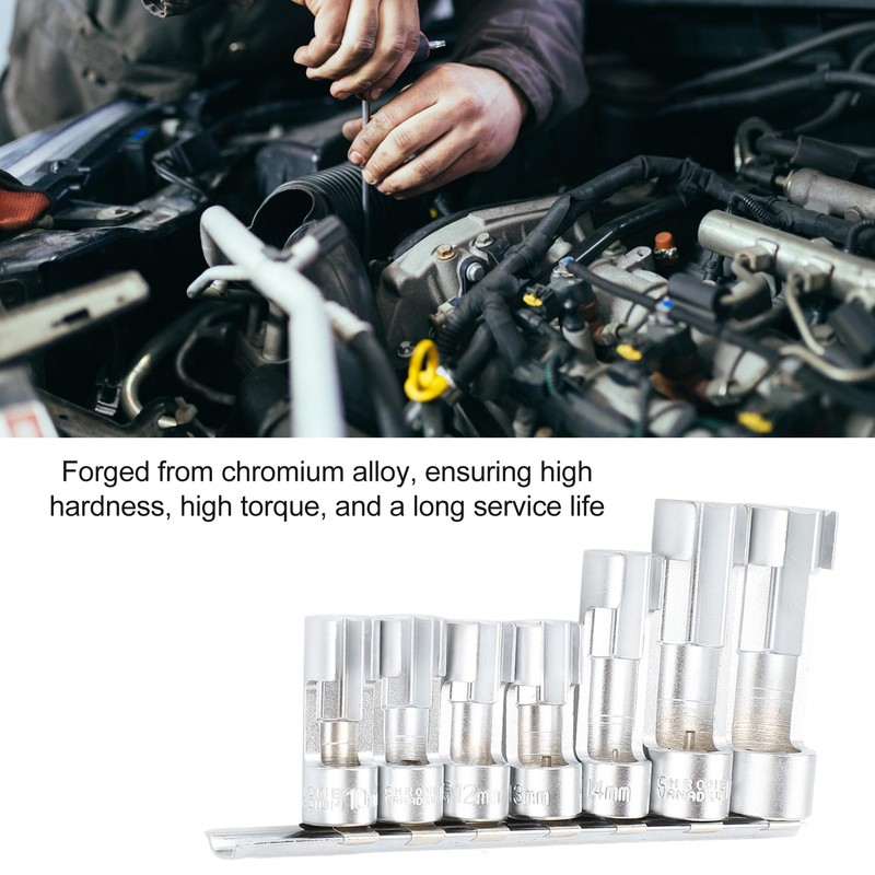 7 Pcs Oxygen Sensor Removal Socket Tool Chromium Alloy Oil