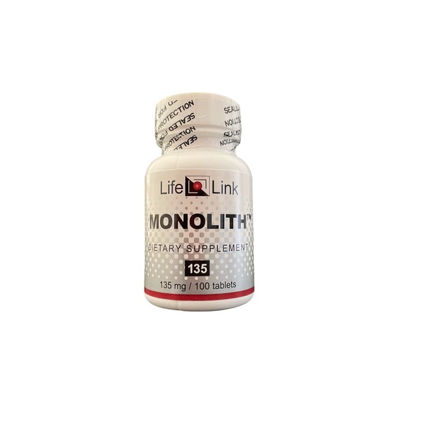 LifeLink's Monolith (Lithium Orotate) | 135 mg x 100 Tablets | Mood, Neural Health, Cognition | Gluten Free & Non-GMO | Made in The USA