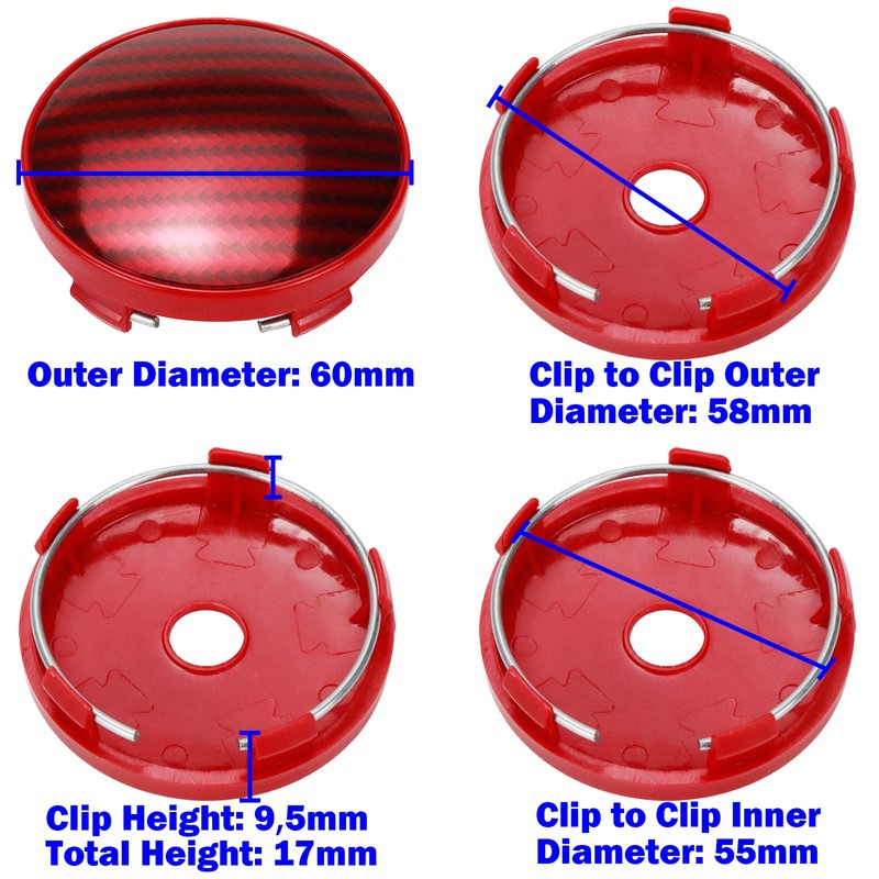 Modengzhe Center Caps for Rims,60mm Wheel Rim Hub Center Covers
