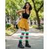 Sexy Media Calceta Rayada Rainbow Arcoiris Lolita Payaso