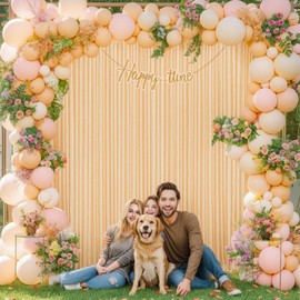 10x10 Dark Champagne Backdrop Curtain for Parties Wedding Baby Shower Wrinkle Free Photo Curtains Backdrop Drapes Fabric Decoration for Bridal Shower 5ft x 10ft,2 Panels