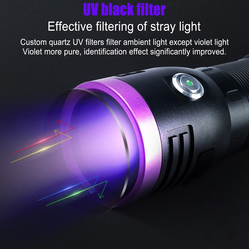 80W Black Light UV Flashlight Rechargeable 365NM LED UV Flashlight
