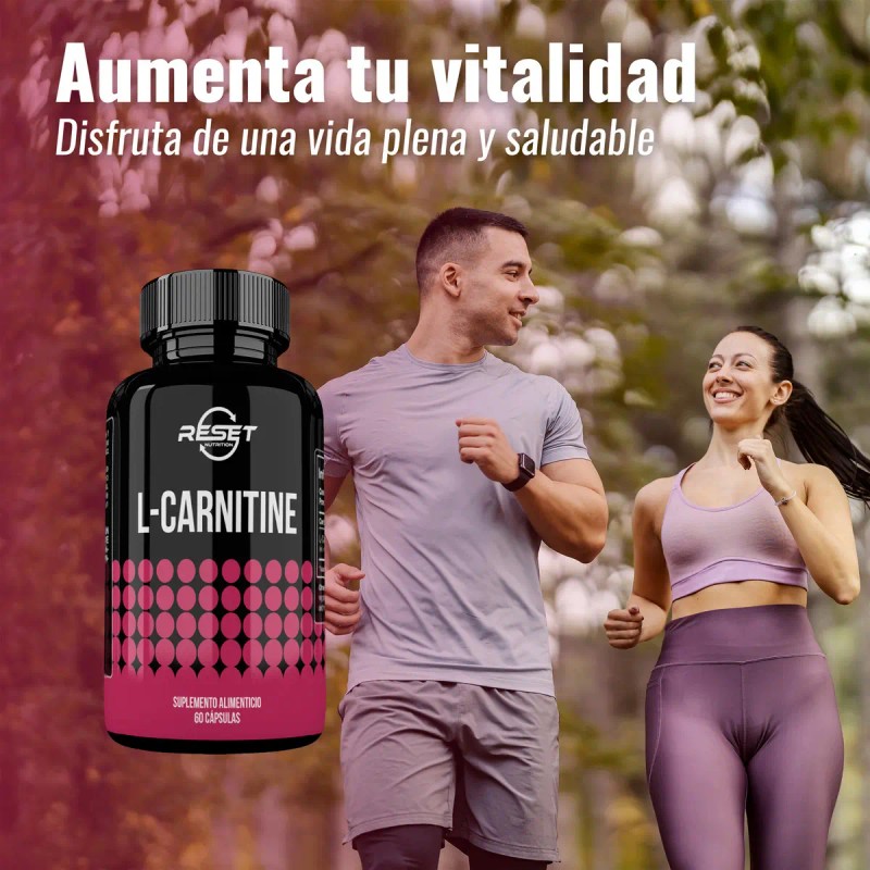 Reset Nutrition Carnitina 500mg Quema Grasa Energia 60cáps Sabor