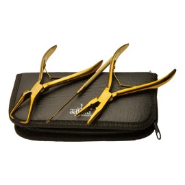 Kit Pinzas Extensiones Para Cabello 3 Pzs Profesional Aashta Color Dorado