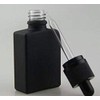1 oz Black Square Glass Bottle UV Resistant with Temper