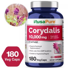 NusaPure Corydalis 10,000 mg 180 Veg caps (Extract 20:1, Non-GMO)