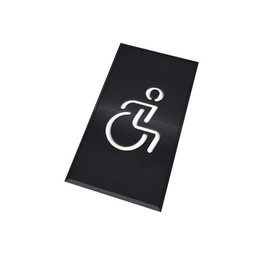 DOJA Barcelona | Toilette Gäste WC Schild Aufkleber | Behinderten | Farbe Schwarz | 100mm Ø | Selbstklebend WC Tuerschild Toilettenschild Toiletten Aufkleber