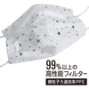 Anshinya Star Pattern White Mask, Sparkly Silver (Silver), 4 Layers,