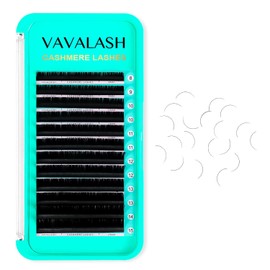 VAVALASH Cashmere Lashes - Premium Volume Eyelash Extensions 8-20MM, Individual Silk Lashes, Soft Super Matte Black, Professional Extension Tray Supplies (0.07-D-15MM)