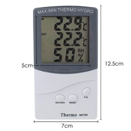 DIGIFLEX Portable Home Wall / Desk LCD Display Indoor Outdoor Thermometer Hygrometer with 2 Sensors