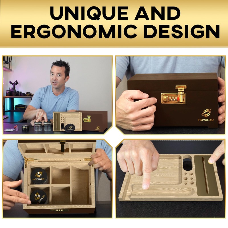 Premium Large Bamboo Storage Box with Removable Tray - Storage