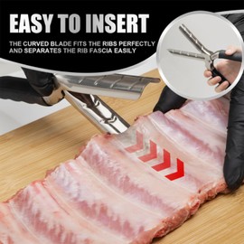 Zivyes Rib Membrane Removal Tool, 304 Stainless Steel Rib Prep Tool with Non-Slip Grip, BBQ Rib Skinner for Pork Ribs, Beef Ribs, Smoker & Grilling Accessories, Gifts for Men