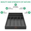 Bamboo Kitchen Drawer Organizer - Silverware Organize and Cutlery Tray