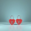 2Pcs Red 3 Digit Combination Padlock, 3mm Shackle, Zinc Alloy