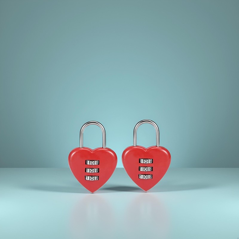 2Pcs Red 3 Digit Combination Padlock, 3mm Shackle, Zinc Alloy
