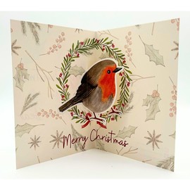 Second Ave Robin 3D Pop Up Christmas Card Love Friends Family Xmas Holiday Festive Greetings Pop-Up Card