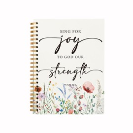 ZFQ Bible Journal for Women Spiral Notebook,Inspirational Flower Christian Gifts for Women,psalm 81:1 Hardcover Spiral Notebook 5.5x8.3