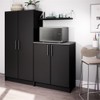 Pemberly Row Black Engineered Wood Base Cabinet with Melamine Countertop